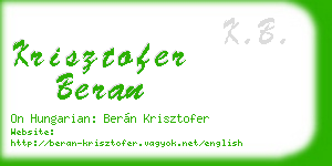 krisztofer beran business card