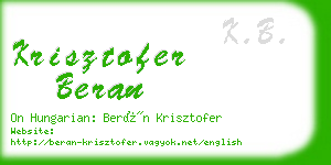 krisztofer beran business card